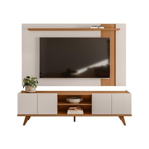 Painel para Tv Leme com Rack Brazos - Colibri Móveis - Freijó/off White