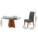Ver imagem 3 de Mesa de Jantar 4 Lugares Stilo com Vidro Mel/vidro Grafite/veludo Cinza - Viero Móveis