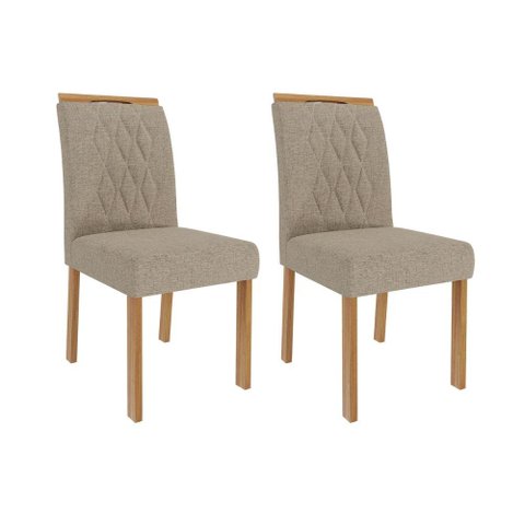 Cadeira para Mesa de Jantar Jogo de 2 Cadeiras Mdf Juliana Wood Cimol Madeira/bege