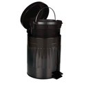 Ver imagem 3 de Lixeira com Pedal e Balde Removível 5 Litros Inox Retrô Mor Preto