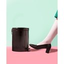 Ver imagem 2 de Lixeira com Pedal e Balde Removível 5 Litros Inox Retrô Mor Preto
