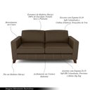 Ver imagem 3 de Sofá Sala de Estar Living 3 Lugares 260cm Presley Pés Madeira Couro Capuccino G52 - Gran Belo