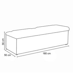 Calçadeira com Baú Estofada Balinza 160 Cm - Casa Chick Rose Luxor - 4