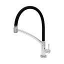 Ver imagem 2 de Torneira Cozinha Mesa Bica Alta Gourmet Arco Flexível Preto Fosco com Cromado