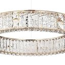 Ver imagem 3 de Lustre Pendente Clássico Luna em Metal e Cristal para Sala de Jantar e Ambientes Modernos - 60cm