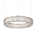 Ver imagem 1 de Lustre Pendente Clássico Luna em Metal e Cristal para Sala de Jantar e Ambientes Modernos - 60cm