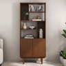 Organizador Vertical Escritório 2 Portas 6 Nichos Madeira Castanho Simona Idimex - 2