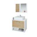Ver imagem 1 de Gabinete Banheiro Malibu 50 Cm Armário com Cuba e Espelheira:freijo
