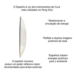 Espelho Convexo Feng Shui Instrumento de Cura de Áreas 17,5cm - 3