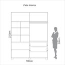 Ver imagem 5 de Guarda Roupa Solteiro 180cm 4 Portas e 2 Gavetas 100% Mdf Cor:freijó com Off White