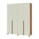 Ver imagem 2 de Guarda Roupa Solteiro 180cm 4 Portas e 2 Gavetas 100% Mdf Cor:freijó com Off White