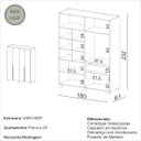 Ver imagem 3 de Guarda Roupa Solteiro 180cm 4 Portas e 2 Gavetas 100% Mdf Cor:freijó com Off White