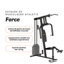 Ver imagem 2 de Estação de Musculação Athletic Force com 45kg de Peso Suporta 120kg Residencial Treino em Casa