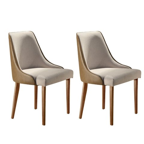 Conjunto 2 Cadeiras Madeira Maciça Roma Marrom/Imbuia
