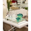 Ver imagem 2 de Bandeja Grande Espelhada Vidro Prata Luxo Decoração 60x35