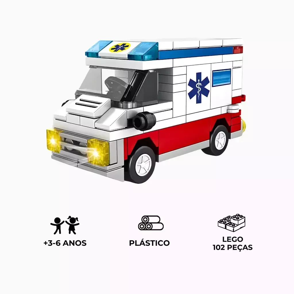 Brinquedo Blocos de Construção Carro Ambulância - 3