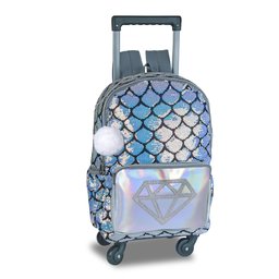 MOCHILA E ESTOJO ESCOLAR PAETÊS MOCHILA CARRINHO COM POMPOM:Preto/Único/Feminino - 2