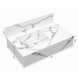 Bancada em Porcelanato 80cm com Cuba Esculpida Max - 4