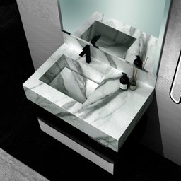 Bancada em Porcelanato 80cm com Cuba Esculpida Max - 1