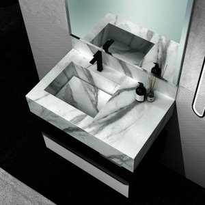 Bancada em Porcelanato 80cm com Cuba Esculpida Max