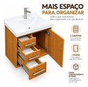 Ver imagem 5 de Gabinete p/ Banheiro Londres 66cm c/ Gavetas e Porta Armário Freijó