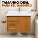 Ver imagem 2 de Gabinete p/ Banheiro Londres 66cm c/ Gavetas e Porta Armário Freijó