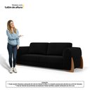 Ver imagem 3 de Kit 02 Poltronas e 01 Sofá Bloom 180cm 02 Lugares com Pés de Madeira Bouclê Preto - Desk Design