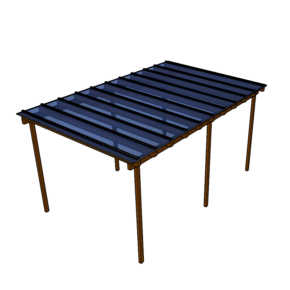Cobertura Policarbonato Alveolar 5,00m x 2,00m - Azul 4mm - 1