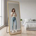 Ver imagem 5 de Espelho Grande Retangular Corpo Inteiro com Moldura em Metal 150 X 60 Cm