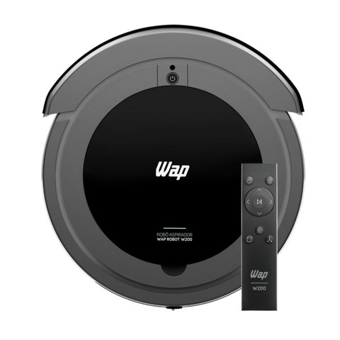Robô Aspirador Wap Robot W200 3 em 1 Limpeza Programável até 24H Base Carregadora Controle Remoto