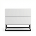 Ver imagem 2 de Mesa de Cabeceira Eros 60cm Base Ferro Preto Quarto Multiuso Organizadora Porta Objetos:branco