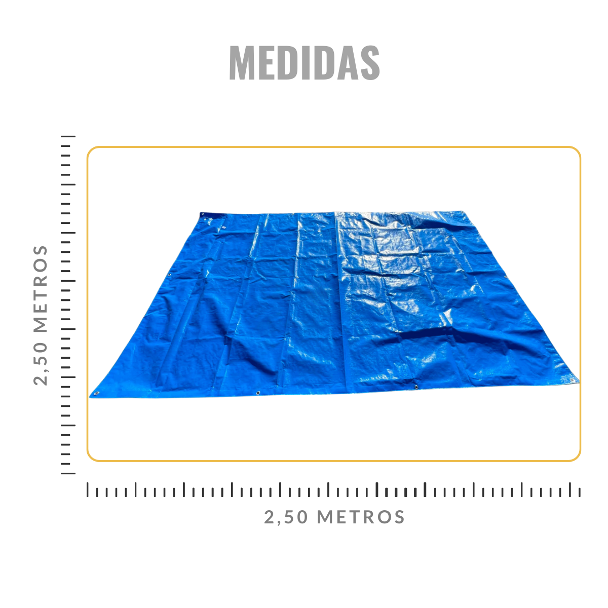 Lona Impermeável para Cobertura Azul 2,5x2,5m 330 Micras - 2