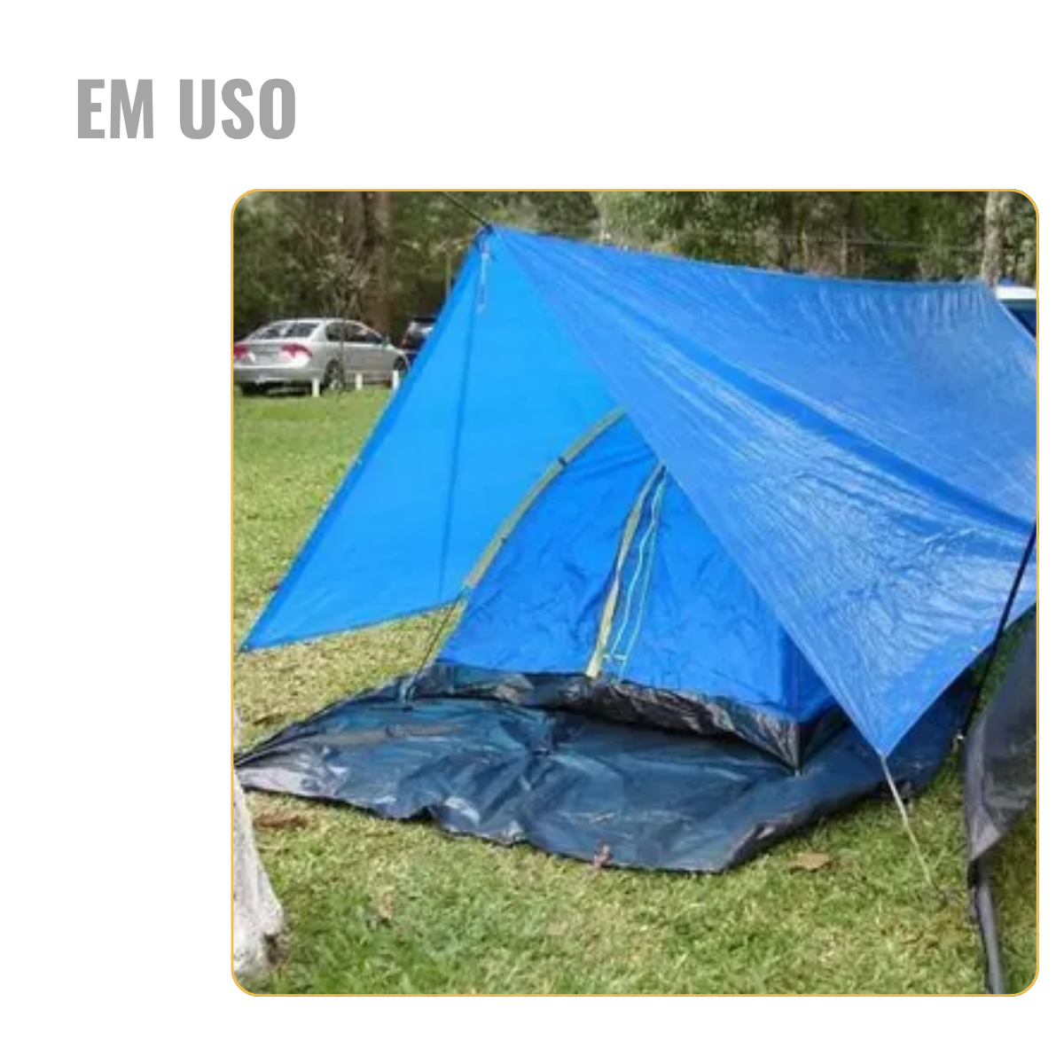 Lona Impermeável para Cobertura Azul 2,5x2,5m 330 Micras - 5