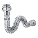 Ver imagem 1 de Sifão Universal Flexível Cromado Lavatório Tanque Pia Astra Cor Prateado