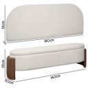 Ver imagem 7 de Kit Cabeceira e Calçadeira Império Casal para Cama Box 140cm Bouclê Facto - Sofa Store:bouclê Bege M