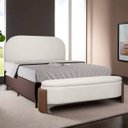 Ver imagem 1 de Kit Cabeceira e Calçadeira Império Casal para Cama Box 140cm Bouclê Facto - Sofa Store:bouclê Bege M