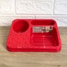 Organizador de Pia de Cozinha UZ Suporte Porta Detergente Esponja e Sabão em Barra Vermelho - 4