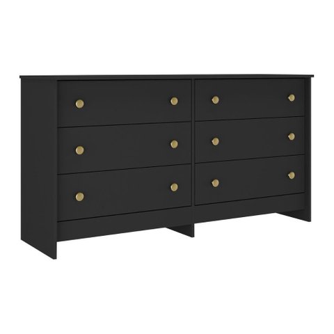Cômoda 136cm com 6 Gavetas Flex Multimóveis Preto