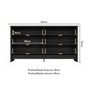 Ver imagem 5 de Cômoda 136cm com 6 Gavetas Flex Multimóveis Preto