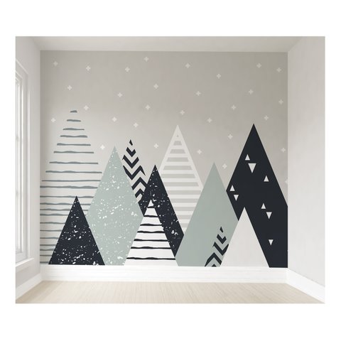 Papel de parede infantil montanha para quarto de bebê menino M² PP71A