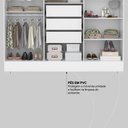 Ver mais imagens de Guarda Roupa Casal 6 Portas com Espelho e 3 Gavetas Prático - Branco