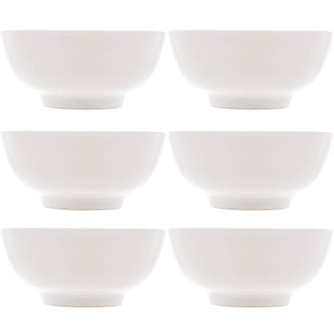 Conjunto 6 Tigelas Brancas de Porcelana 540ml Bowls Lyor Clean para Sopas Caldos Saladas