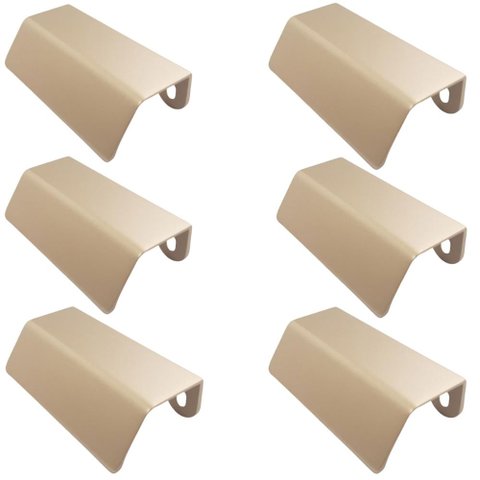 Kit 6 Puxadores Alça de Sobrepor Dourado para Móvel Armários e Gavetas Pv22 80