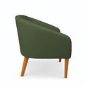 Ver imagem 6 de Poltrona Sala Decorativa Kit 2 Stella Pé Madeira Trapézio Castanho Sintético Pu Verde D03 - D’Rossi