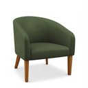 Ver imagem 5 de Poltrona Sala Decorativa Kit 2 Stella Pé Madeira Trapézio Castanho Sintético Pu Verde D03 - D’Rossi