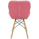 Ver imagem 5 de Kit 5 Cadeiras Charles Eames Eiffel Slim Wood Estofada - Rosa