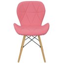 Ver imagem 3 de Kit 5 Cadeiras Charles Eames Eiffel Slim Wood Estofada - Rosa