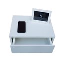 Ver imagem 3 de Kit 2 Mesas de Cabeceira Criado Branco 40cm Estilo Suspensa Com Gaveta Superior  e Nicho Para Quarto