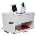 Ver imagem 2 de Kit 2 Mesas de Cabeceira Criado Branco 40cm Estilo Suspensa Com Gaveta Superior e Nicho Para Quarto