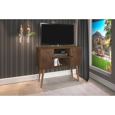 Rack / Bancada Vie Modelo Retrô para Tv até 40'' 2 Portas Cor Canela Romar